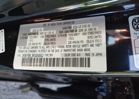 2024 Mazda Cx-5 2.5 S Select from USA, damaged, VIN JM3KFBBL3R0464642